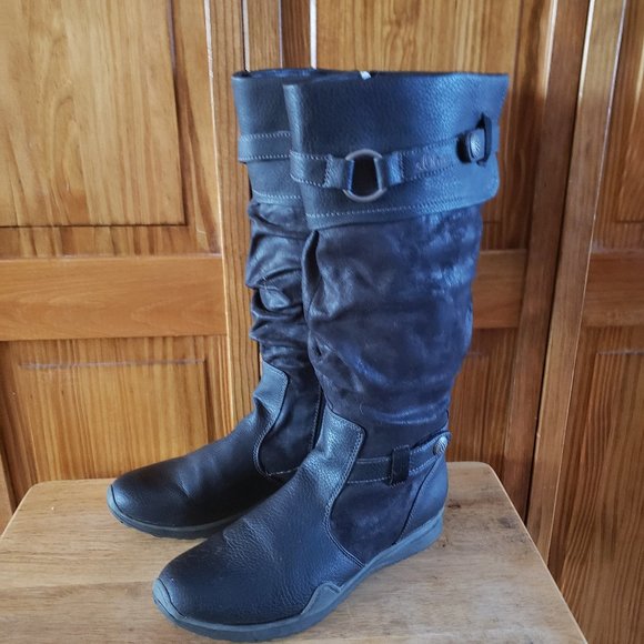 S' Oliver Shoes - S'OLIVER black knee high leather boots sz 41 EUR/10 US